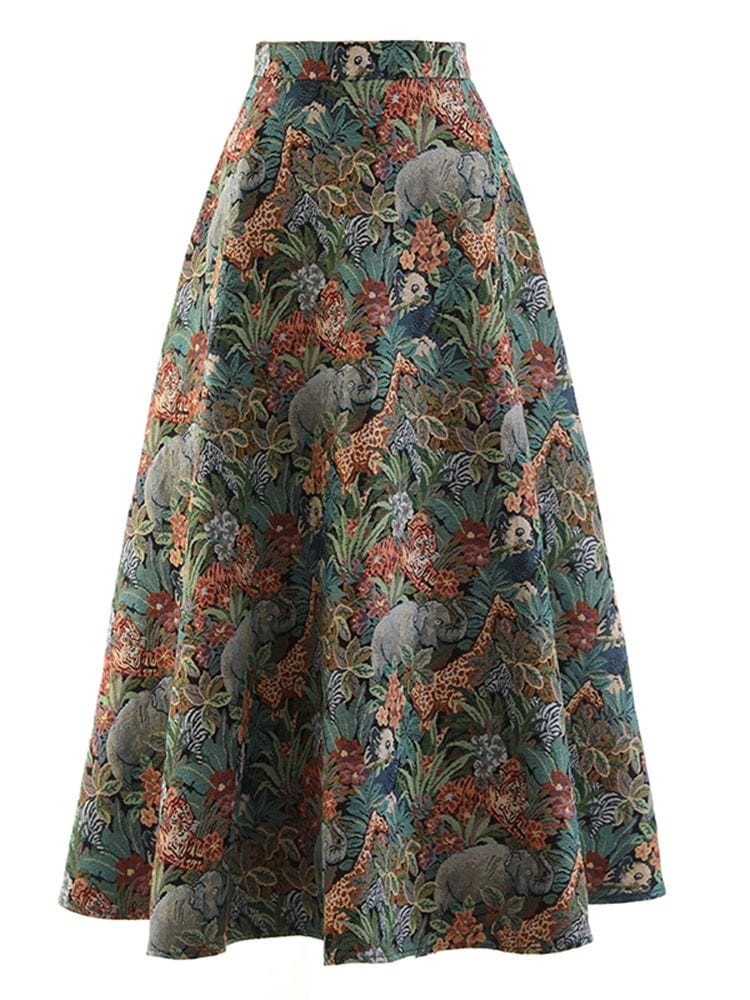 Emerald Green Brooke Vintage Midi Skirt | Home of Womens