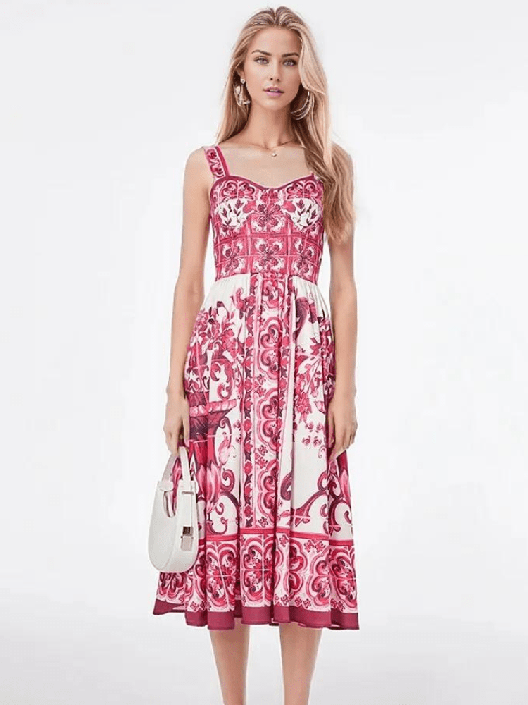 BOHEMIAN THE LABEL  Kim Corset Print Dress