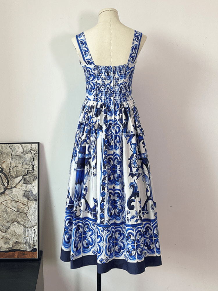 BOHEMIAN THE LABEL  Kim Corset Print Midi Dress