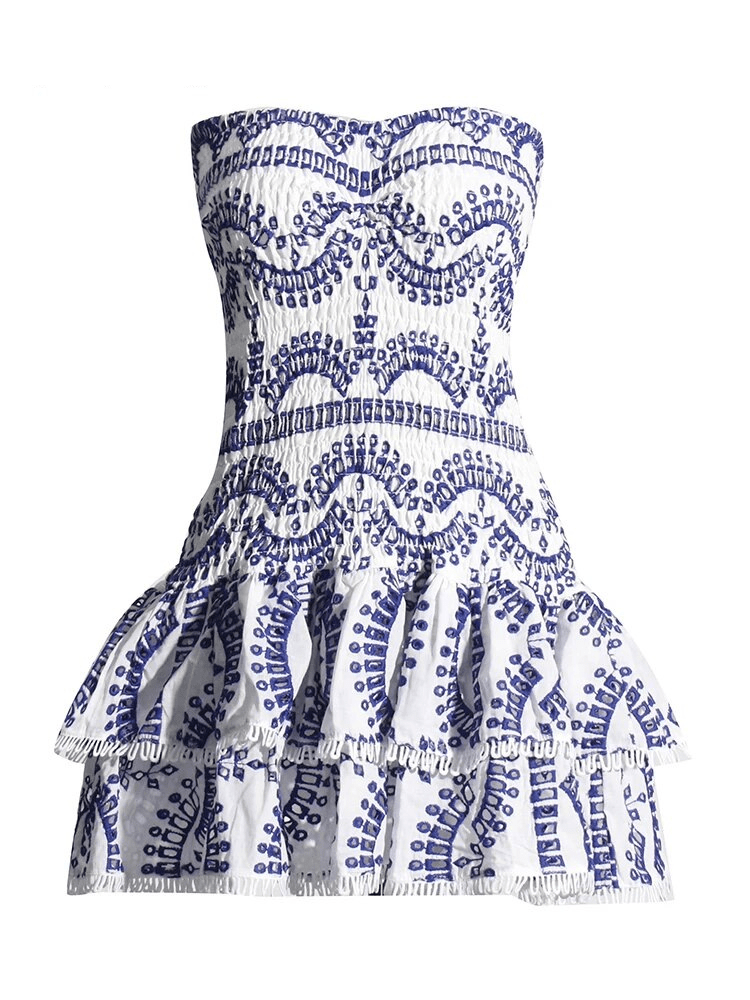 BOHEMIAN THE LABEL NAVY BLUE PRINT / S Cora Print Mini Dress