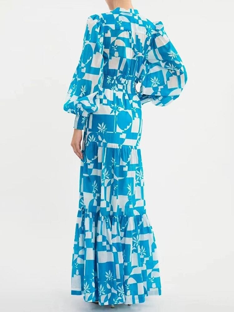 BOHEMIAN THE LABEL  Ane Long Sleeve Print Gown Maxi Dress