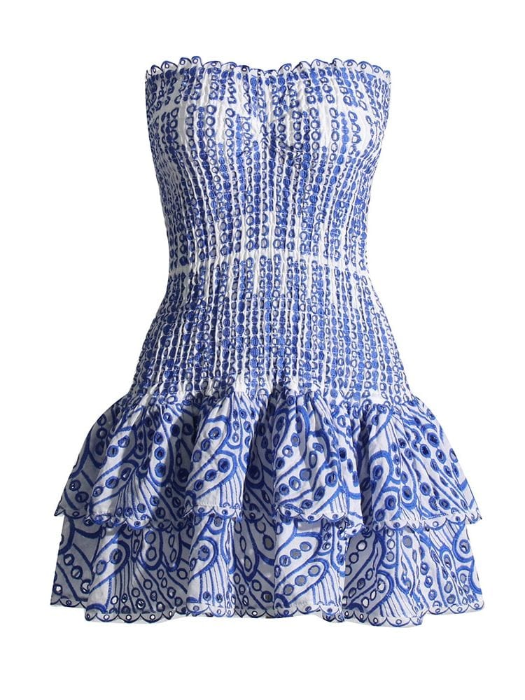 BOHEMIAN THE LABEL BLUE PRINT / S Cora Print Mini Dress