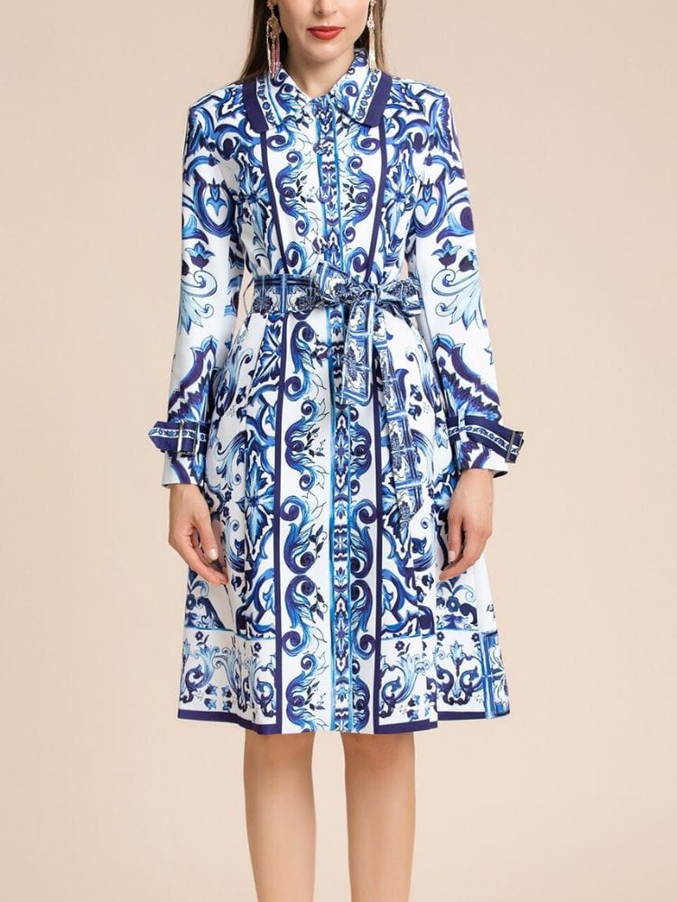 BOHEMIAN THE LABEL  Chloe Long Sleeve Shirt Print Dress