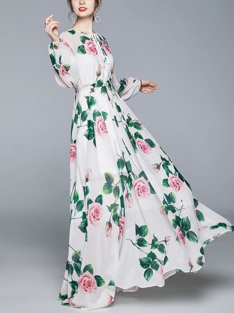 BOHEMIAN THE LABEL  Grace Long Sleeve Floral Gown Dress