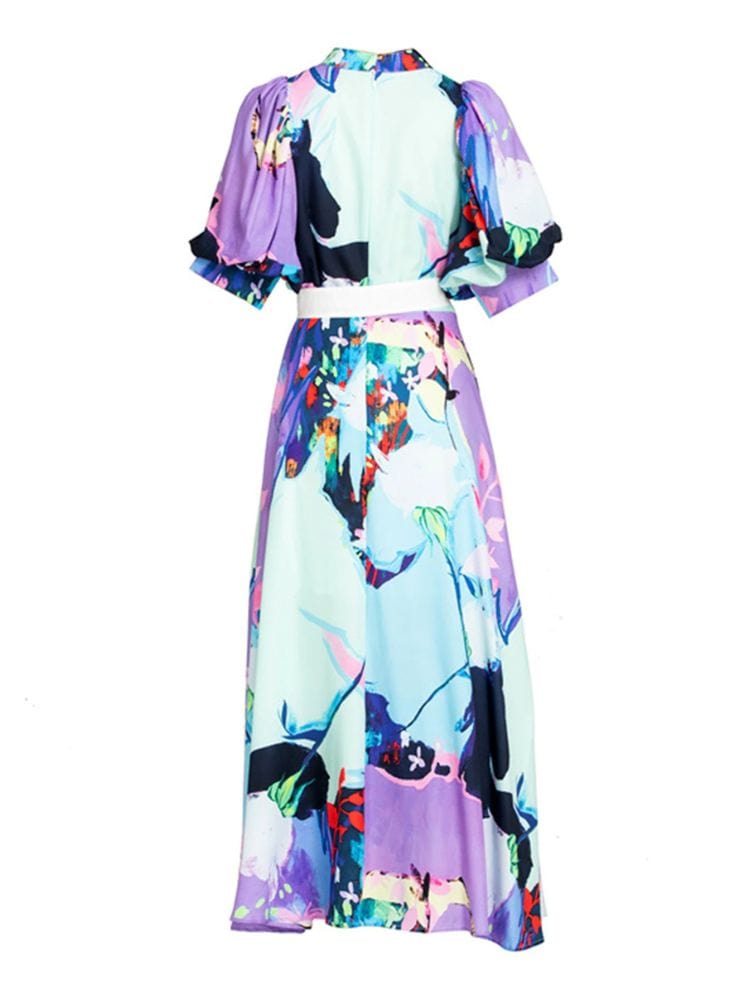 BOHEMIAN THE LABEL  Isla Short Sleeve Print Gown Dress