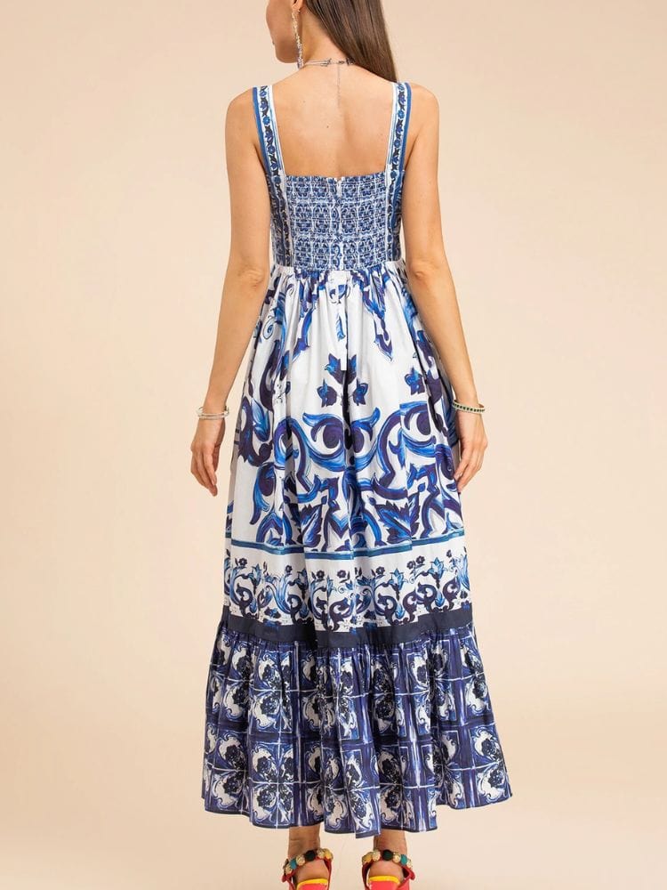 BOHEMIAN THE LABEL  Kim Corset Print Midi Dress