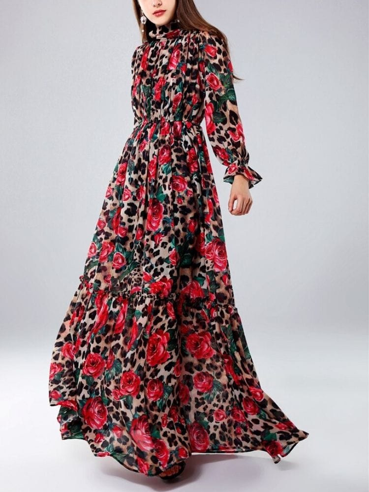 BOHEMIAN THE LABEL  Molly Long Sleeve Floral Gown Dress