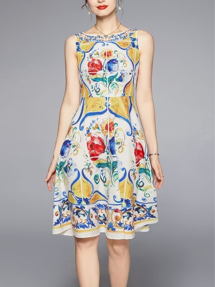 BOHEMIAN THE LABEL  Penny Sleeveless Print Dress