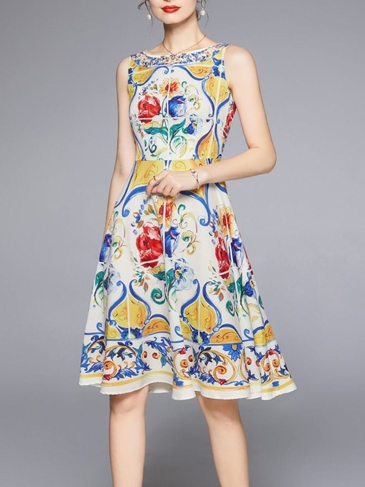 BOHEMIAN THE LABEL  Penny Sleeveless Print Dress