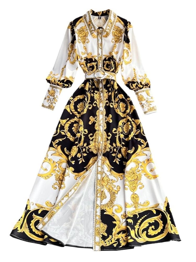 Versace baroque print outlet dress