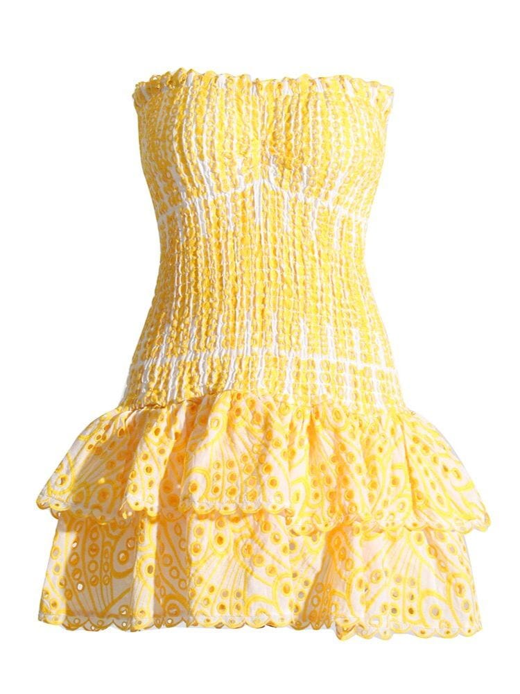 BOHEMIAN THE LABEL YELLOW PRINT / S Cora Print Mini Dress