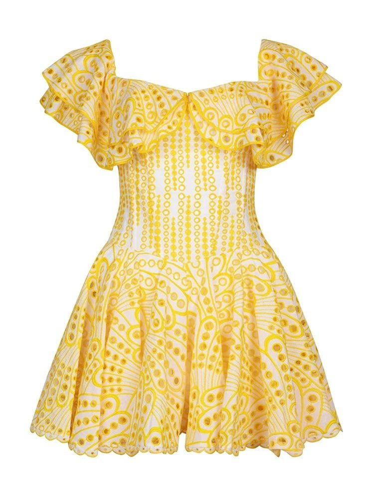 BOHEMIAN THE LABEL YELLOW PRINT / S Nicole Print Mini Dress